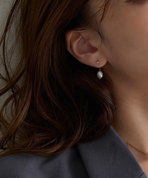 JUPITER（ジュピター）の「【K10】淡水パールピアスキャッチ（ピアス（両耳用）・レディース・ゴールド・FREE）」の9枚目の写真