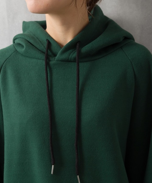 LGB フード付きロングダークグリーンパーカー 美品 フード付きグリーン