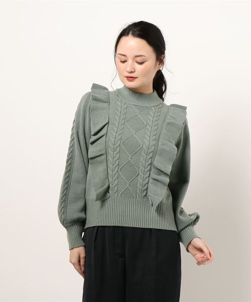 one way（ワンウェイ）の「フリルケーブルニット（ニット/セーター