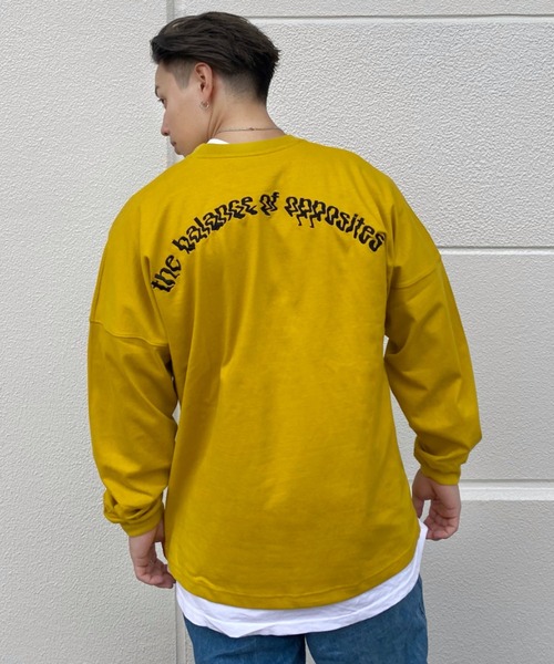 RVCA(ルーカ)の「RVCA/ルーカ ルーズシルエット バックプリントロンT BB041-059(Tシャツ/カットソー・メンズ・ホワイト/ブラック/イエロー・S/M/L)」の3枚目の写真