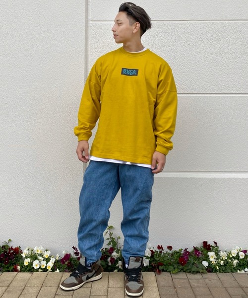 RVCA(ルーカ)の「RVCA/ルーカ ルーズシルエット バックプリントロンT BB041-059(Tシャツ/カットソー・メンズ・ホワイト/ブラック/イエロー・S/M/L)」の14枚目の写真