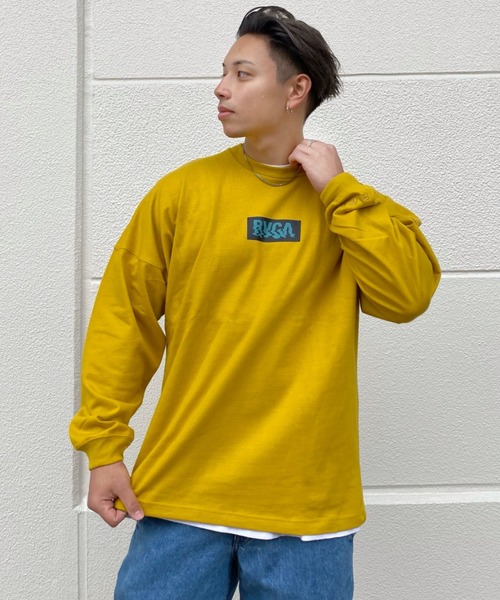 RVCA(ルーカ)の「RVCA/ルーカ ルーズシルエット バックプリントロンT BB041-059(Tシャツ/カットソー・メンズ・ホワイト/ブラック/イエロー・S/M/L)」の15枚目の写真