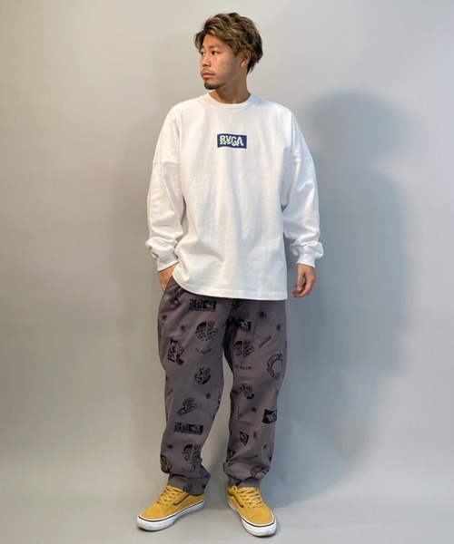 RVCA(ルーカ)の「RVCA/ルーカ ルーズシルエット バックプリントロンT BB041-059(Tシャツ/カットソー・メンズ・ホワイト/ブラック/イエロー・S/M/L)」の5枚目の写真