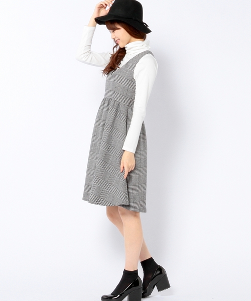 Another Edition(アナザーエディション)の「2WAYグレンチェックワンピース/AE 2WAY グレンCHK OP(ワンピース・レディース・ホワイト・フリ-)」の2枚目の写真