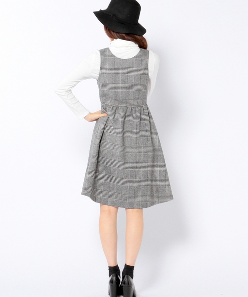 Another Edition(アナザーエディション)の「2WAYグレンチェックワンピース/AE 2WAY グレンCHK OP(ワンピース・レディース・ホワイト・フリ-)」の3枚目の写真