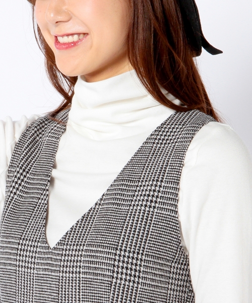 Another Edition(アナザーエディション)の「2WAYグレンチェックワンピース/AE 2WAY グレンCHK OP(ワンピース・レディース・ホワイト・フリ-)」の4枚目の写真