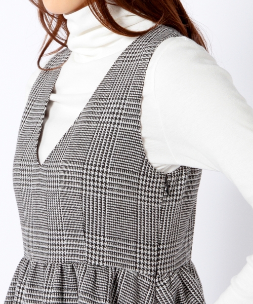 Another Edition(アナザーエディション)の「2WAYグレンチェックワンピース/AE 2WAY グレンCHK OP(ワンピース・レディース・ホワイト・フリ-)」の5枚目の写真