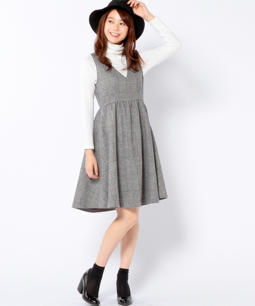Another Edition(アナザーエディション)の「2WAYグレンチェックワンピース/AE 2WAY グレンCHK OP(ワンピース・レディース・ホワイト・フリ-)」の10枚目の写真