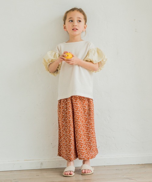 pairmanon(ペアマノン)の「【もっちりワッフル】ワッフル バルーンスリーブ 半袖 Tシャツ(Tシャツ/カットソー・キッズ・モカ/グレイッシュベージュ/アイボリー/ブラック/ラベンダー/ライトベージュ/ミント・100/130/90/110/150/120/140)」の14枚目の写真