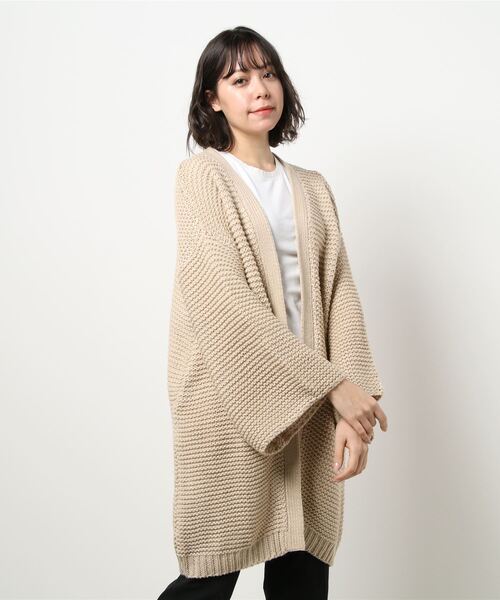 KOBE LETTUCE(コウベレタス)の「手編み風ゆるニットカーディガン(カーディガン/ボレロ・レディース・ベージュ/ミント/ホワイト系その他・FREE)」の14枚目の写真