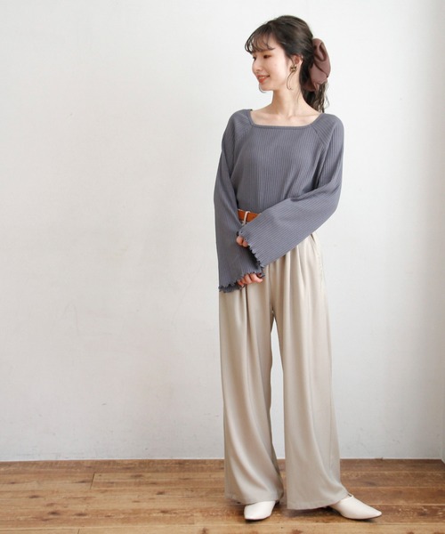 Crisp（クリスプ）の「マットサテンラフパンツ（その他パンツ・レディース・ベージュ/グレー/ブルー・FREE）」の12枚目の写真