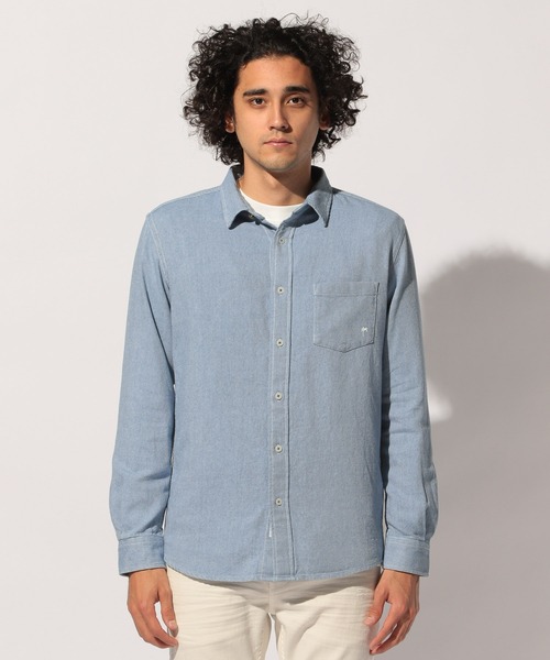 BAYFLOW(ベイフロー)の「シャンブレーシャツ(シャツ/ブラウス・メンズ・ホワイト/サックスブルー/インディゴブルー・MEDIUM/LARGE)」の8枚目の写真