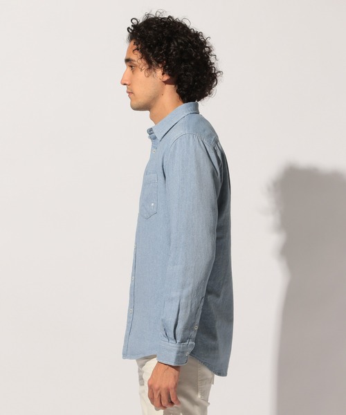 BAYFLOW(ベイフロー)の「シャンブレーシャツ(シャツ/ブラウス・メンズ・ホワイト/サックスブルー/インディゴブルー・MEDIUM/LARGE)」の9枚目の写真