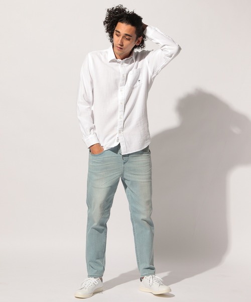 BAYFLOW(ベイフロー)の「シャンブレーシャツ(シャツ/ブラウス・メンズ・ホワイト/サックスブルー/インディゴブルー・MEDIUM/LARGE)」の4枚目の写真