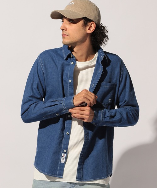 BAYFLOW(ベイフロー)の「シャンブレーシャツ(シャツ/ブラウス・メンズ・ホワイト/サックスブルー/インディゴブルー・MEDIUM/LARGE)」の21枚目の写真