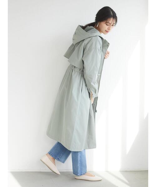 Green　Parks（グリーンパークス）の「ロングトレンパ/マンパ＊（マウンテンパーカー・レディース・ライトカーキ/ネイビー/ベージュ/アイボリー・FREE）」の12枚目の写真
