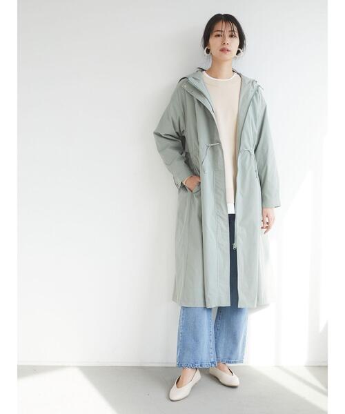 Green　Parks（グリーンパークス）の「ロングトレンパ/マンパ＊（マウンテンパーカー・レディース・ライトカーキ/ネイビー/ベージュ/アイボリー・FREE）」の17枚目の写真