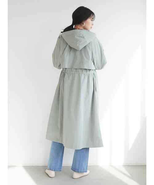 Green　Parks（グリーンパークス）の「ロングトレンパ/マンパ＊（マウンテンパーカー・レディース・ライトカーキ/ネイビー/ベージュ/アイボリー・FREE）」の18枚目の写真