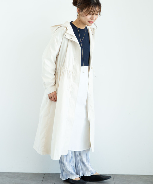 Green　Parks（グリーンパークス）の「ロングトレンパ/マンパ＊（マウンテンパーカー・レディース・ライトカーキ/ネイビー/ベージュ/アイボリー・FREE）」の11枚目の写真