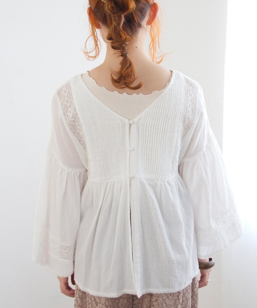 Crisp（クリスプ）の「エアリーレースブラウス（シャツ/ブラウス・レディース・ホワイト/ピンクベージュ・FREE）」の16枚目の写真