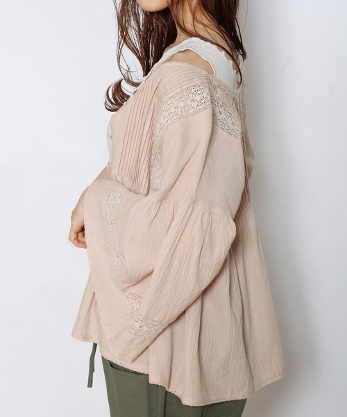 Crisp（クリスプ）の「エアリーレースブラウス（シャツ/ブラウス・レディース・ホワイト/ピンクベージュ・FREE）」の19枚目の写真