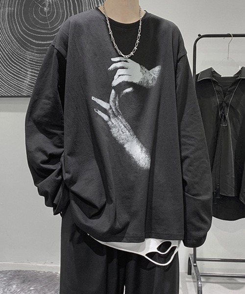 NOWLE（ノウル）の「【NOWLE】ルーズシルエット ロゴ ロンT（Tシャツ/カットソー・メンズ・ホワイト系1/ホワイト系2/ブラック系1/ブラック系2/ホワイト系3/ブラック系3・LARGE/X-LARGE/XX-LARGE/MEDIUM）」の6枚目の写真