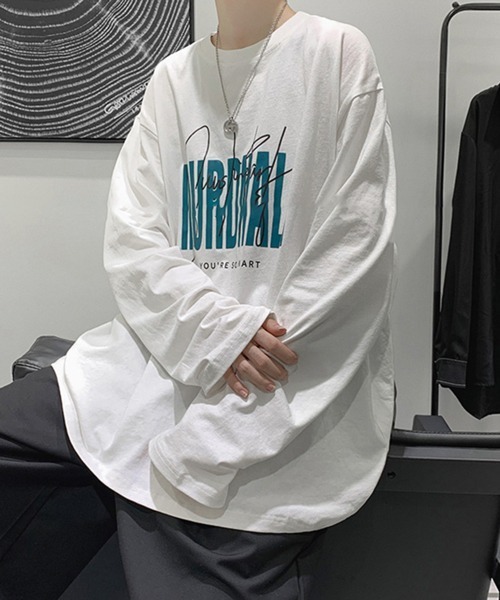 NOWLE（ノウル）の「【NOWLE】ルーズシルエット ロゴ ロンT（Tシャツ/カットソー・メンズ・ホワイト系1/ホワイト系2/ブラック系1/ブラック系2/ホワイト系3/ブラック系3・LARGE/X-LARGE/XX-LARGE/MEDIUM）」の11枚目の写真