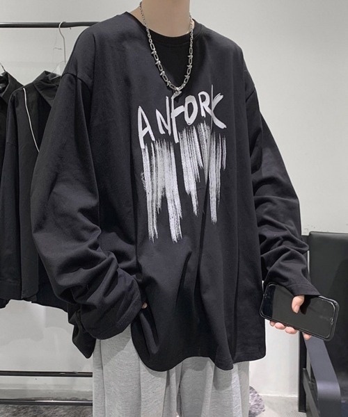 NOWLE（ノウル）の「【NOWLE】ルーズシルエット ロゴ ロンT（Tシャツ/カットソー・メンズ・ホワイト系1/ホワイト系2/ブラック系1/ブラック系2/ホワイト系3/ブラック系3・LARGE/X-LARGE/XX-LARGE/MEDIUM）」の12枚目の写真