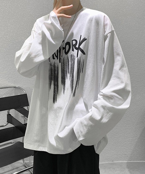 NOWLE（ノウル）の「【NOWLE】ルーズシルエット ロゴ ロンT（Tシャツ/カットソー・メンズ・ホワイト系1/ホワイト系2/ブラック系1/ブラック系2/ホワイト系3/ブラック系3・LARGE/X-LARGE/XX-LARGE/MEDIUM）」の16枚目の写真