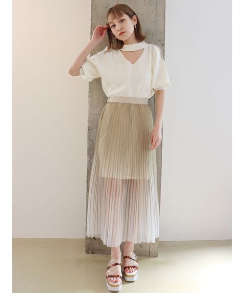 MURUA（ムルーア）の「ドライタッチチョーカーハーフニット（ニット/セーター・レディース・ブラック/ブラウン/カーキ/アイボリー・FREE）」の10枚目の写真