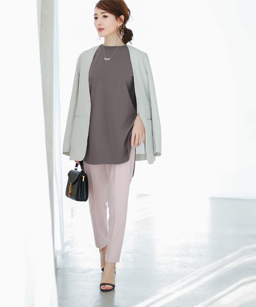 UR'S(ユアーズ)の「シルケットチュニックタンク(キャミソール・レディース・オフホワイト/ライトグレー/チャコール/ブラック・S/M/PS(XS-S))」の6枚目の写真