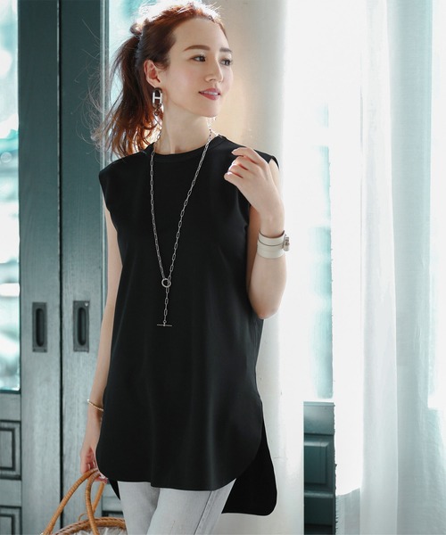 UR'S(ユアーズ)の「シルケットチュニックタンク(キャミソール・レディース・オフホワイト/ライトグレー/チャコール/ブラック・S/M/PS(XS-S))」の15枚目の写真