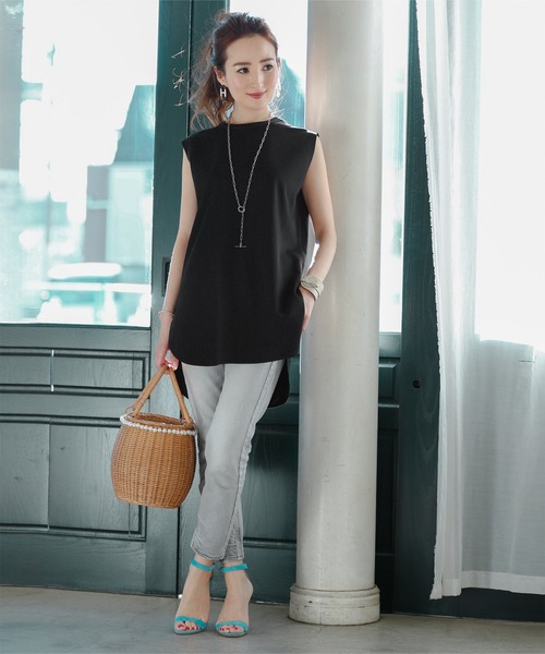 UR'S(ユアーズ)の「シルケットチュニックタンク(キャミソール・レディース・オフホワイト/ライトグレー/チャコール/ブラック・S/M/PS(XS-S))」の13枚目の写真