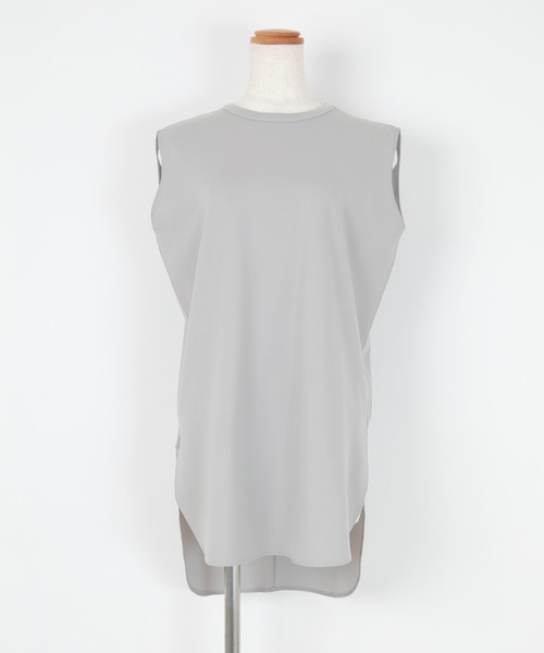 UR'S(ユアーズ)の「シルケットチュニックタンク(キャミソール・レディース・オフホワイト/ライトグレー/チャコール/ブラック・S/M/PS(XS-S))」の11枚目の写真