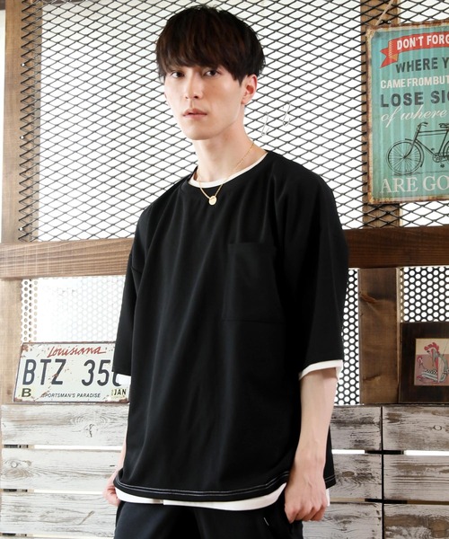 TopIsm（トップイズム）の「アンサンブル　梨地素材ストレッチ ワイドシルエット半袖カットソー（アンサンブル・メンズ・ホワイト/グレー系その他/ブラウン/ベージュ/ブラック・M/L）」の17枚目の写真