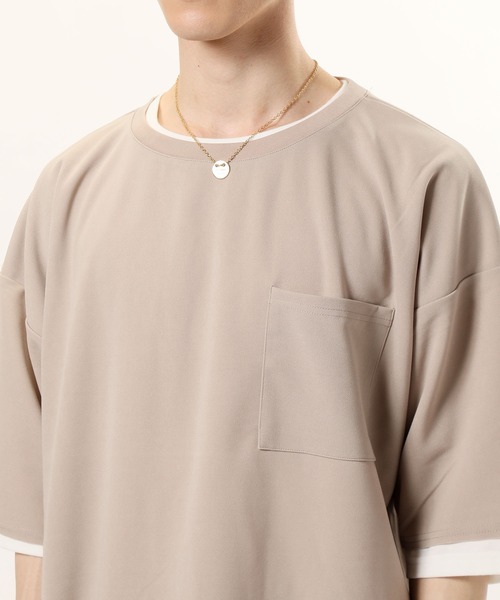 TopIsm（トップイズム）の「アンサンブル　梨地素材ストレッチ ワイドシルエット半袖カットソー（アンサンブル・メンズ・ホワイト/グレー系その他/ブラウン/ベージュ/ブラック・M/L）」の18枚目の写真