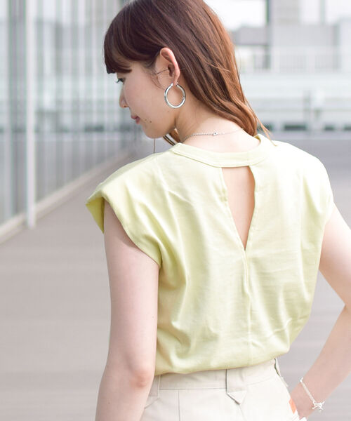 Ray BEAMS(レイビームス)の「Ray BEAMS / ショルダー パッド フレンチ スリーブ Tシャツ(Tシャツ/カットソー・レディース・ホワイト/ブラック/ミント・ONE SIZE)」の3枚目の写真