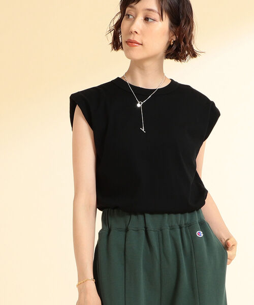 Ray BEAMS(レイビームス)の「Ray BEAMS / ショルダー パッド フレンチ スリーブ Tシャツ(Tシャツ/カットソー・レディース・ホワイト/ブラック/ミント・ONE SIZE)」の10枚目の写真