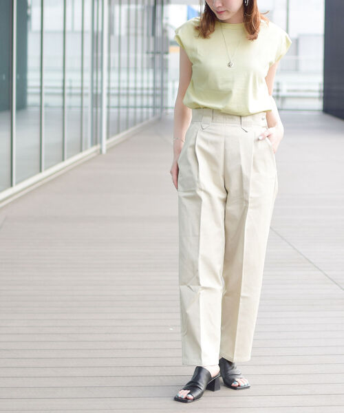 Ray BEAMS(レイビームス)の「Ray BEAMS / ショルダー パッド フレンチ スリーブ Tシャツ(Tシャツ/カットソー・レディース・ホワイト/ブラック/ミント・ONE SIZE)」の14枚目の写真