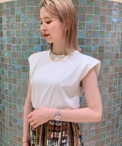 Ray BEAMS(レイビームス)の「Ray BEAMS / ショルダー パッド フレンチ スリーブ Tシャツ(Tシャツ/カットソー・レディース・ホワイト/ブラック/ミント・ONE SIZE)」の21枚目の写真