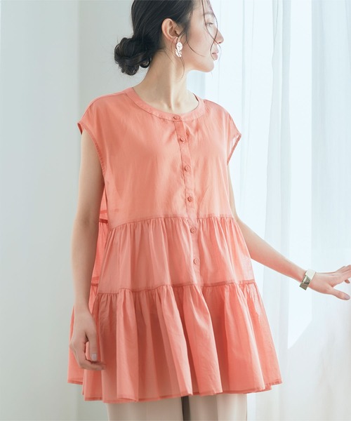 titivate（ティティベイト）の「ｼｱｰﾃｨｱｰﾄﾞﾌﾚﾝﾁｽﾘｰﾌﾞﾌﾞﾗｳｽ（シャツ/ブラウス・レディース・オフホワイト/ベージュ/ピンク/ブラック・FREE）」の13枚目の写真