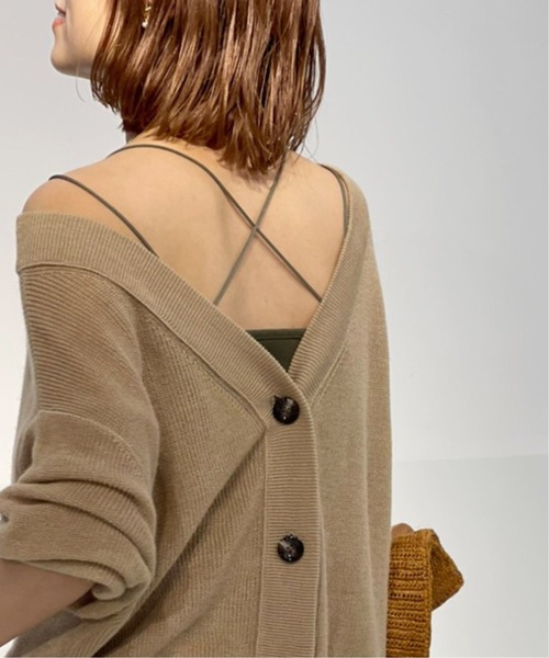 Spick & Span(スピックアンドスパン)の「ビンテージリブクロスストラップキャミ◆(キャミソール・レディース・ブラック/ベージュ/カーキ・FREE)」の12枚目の写真