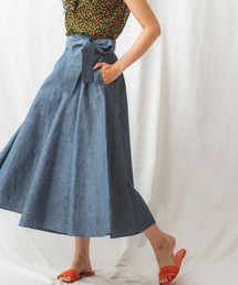 NARACAMICIE | ダンガリー調2WAYリボン付きフレアパンツ(その他パンツ)