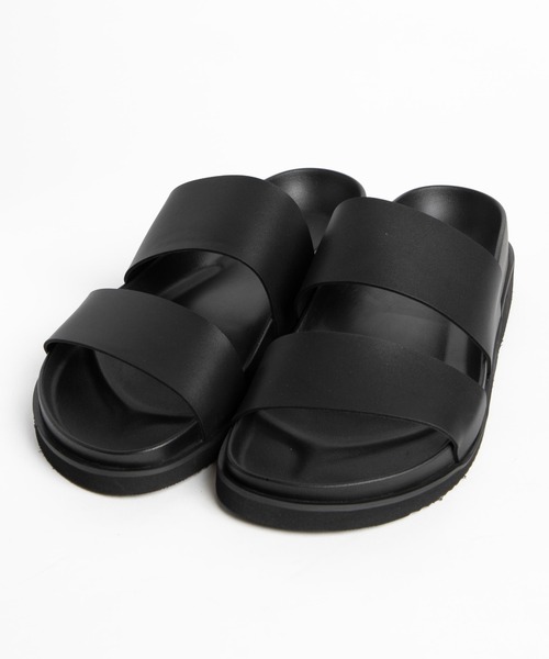 WEGO（ウィゴー）の「WEGO/PUダブルベルトサンダル（サンダル・メンズ・ブラック・LARGE/MEDIUM）」の2枚目の写真