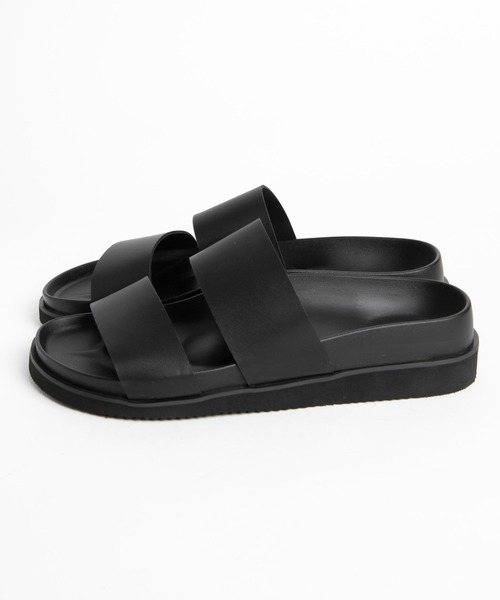 WEGO（ウィゴー）の「WEGO/PUダブルベルトサンダル（サンダル・メンズ・ブラック・LARGE/MEDIUM）」の3枚目の写真