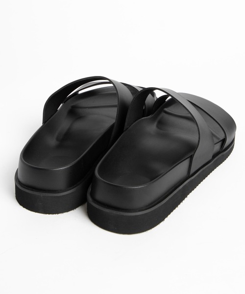 WEGO（ウィゴー）の「WEGO/PUダブルベルトサンダル（サンダル・メンズ・ブラック・LARGE/MEDIUM）」の4枚目の写真