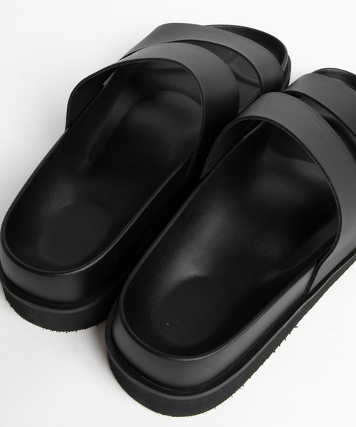 WEGO（ウィゴー）の「WEGO/PUダブルベルトサンダル（サンダル・メンズ・ブラック・LARGE/MEDIUM）」の8枚目の写真