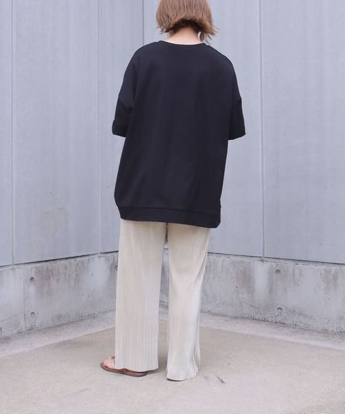 HER CLOSET(ハークローゼット)の「【HERCLOSET】7オンスヘビーウェイトコットンビッグシルエットTシャツ(Tシャツ/カットソー・レディース・ホワイト/ブラック/チャコールグレー/ベージュ/ブルー/パープル・M)」の15枚目の写真