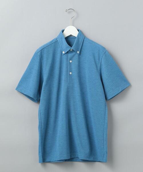 WORK TRIP OUTFITS GREEN LABEL RELAXING(ワークトリップアウトフィッツグリーンレーベル リラクシング)の「< 機能 / 吸水速乾 > WTO ドライミックス ボタンダウン 半袖 ポロシャツ(ポロシャツ・メンズ・ライトグレー/ライトブルー/ネイビー・SMALL/MEDIUM/LARGE/X-LARGE)」の2枚目の写真