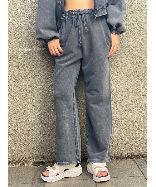 one way（ワンウェイ）の「【oneway Jeans】硫化染めパンツ（スウェットパンツ・レディース・ライトグレー/ライトブルー/ブラック/ベージュ・FREE）」の5枚目の写真